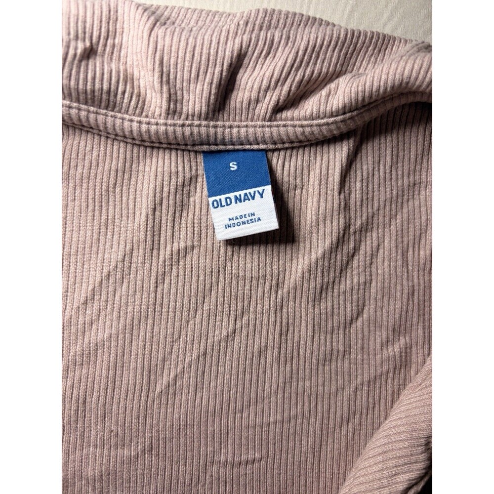Old Navy Women’s Ruched Ribbed Button Front Top Pink Size Small - Picture 3 of 6
